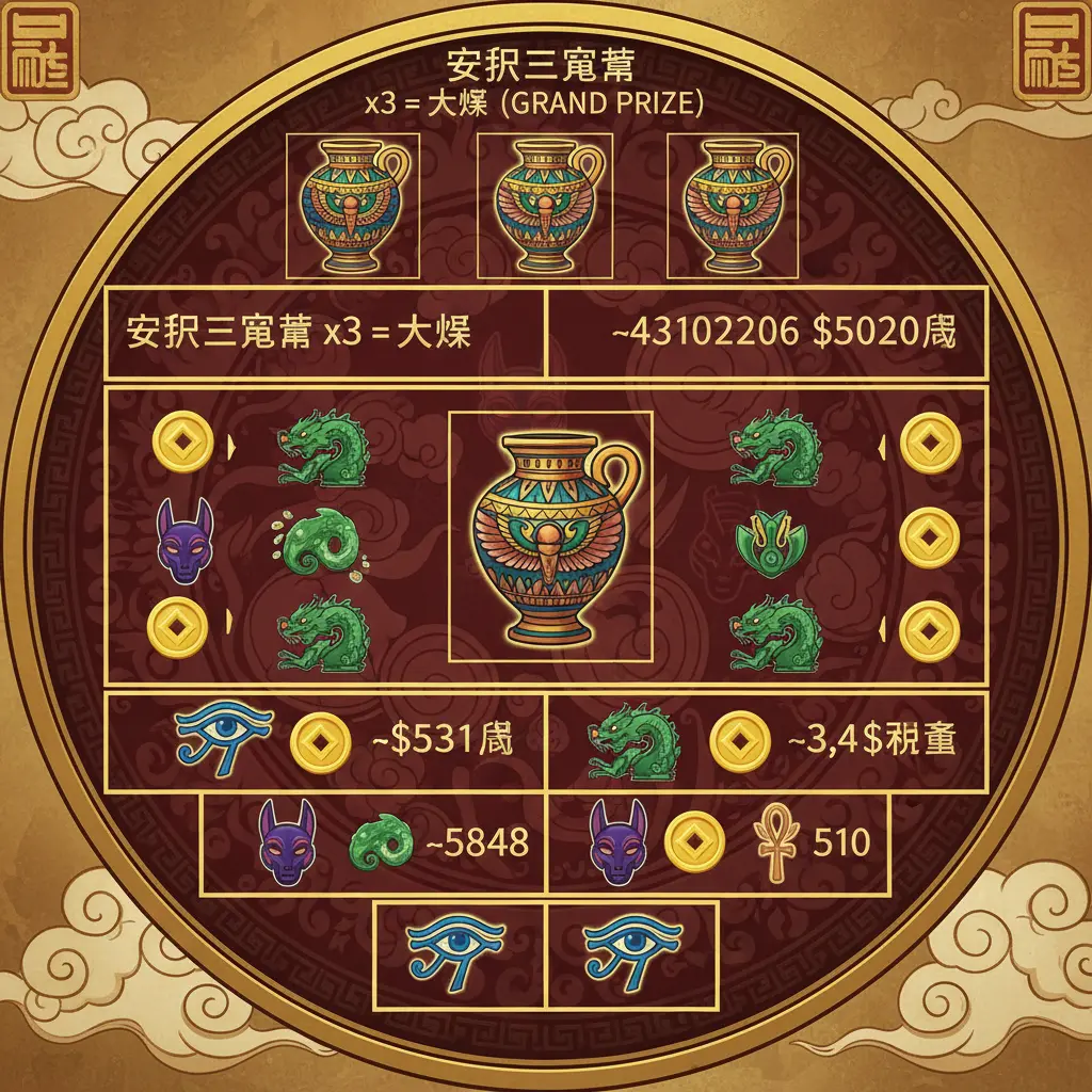 老虎機賠率表 - 埃及三寶壺